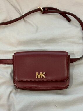 Michael Kors Mott Oxblood Burgundy Leather Belt Bag